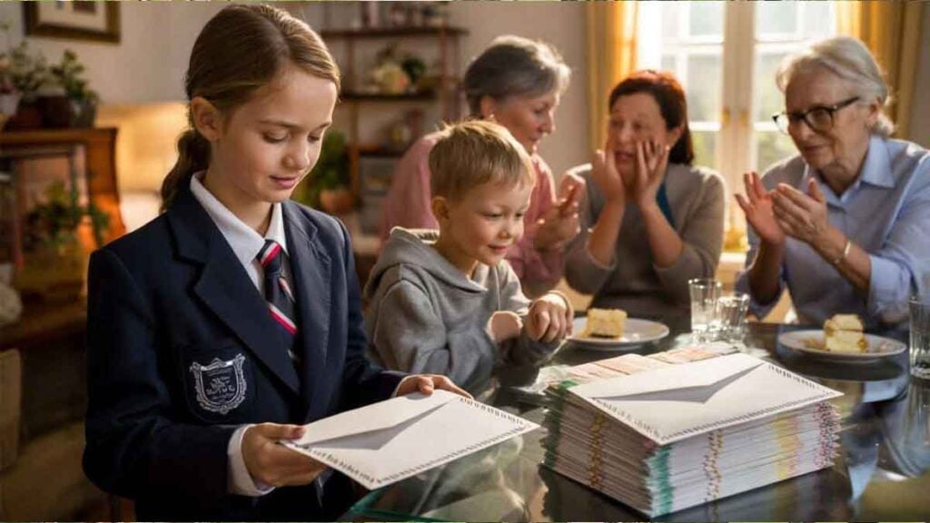Großmutter vererbt allen Enkelkindern das gleiche Geld, Eltern protestieren, da einige Kinder bereits Elite-Privatschulen besuchen.