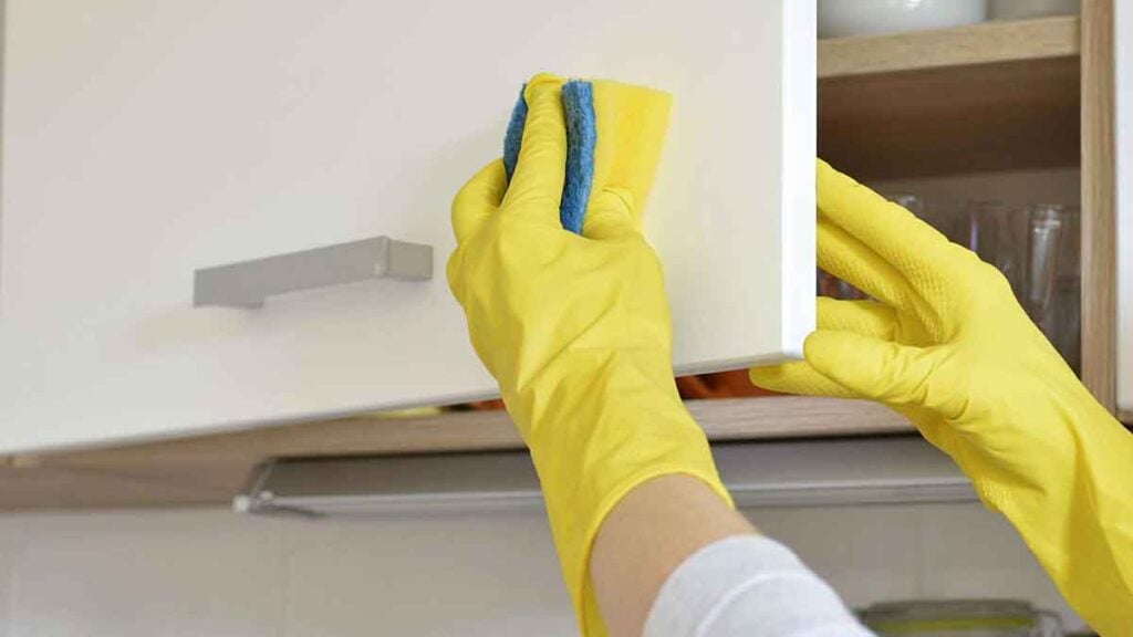 Mit Natron bekommen Sie Küchenschränke fettfrei